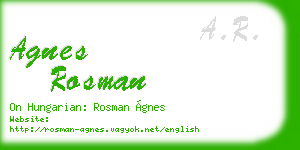 agnes rosman business card